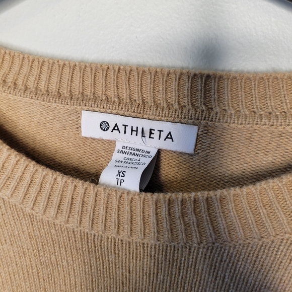 Athleta Beige Crew Neck Sweater XS - Picture 2 of 4